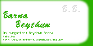 barna beythum business card